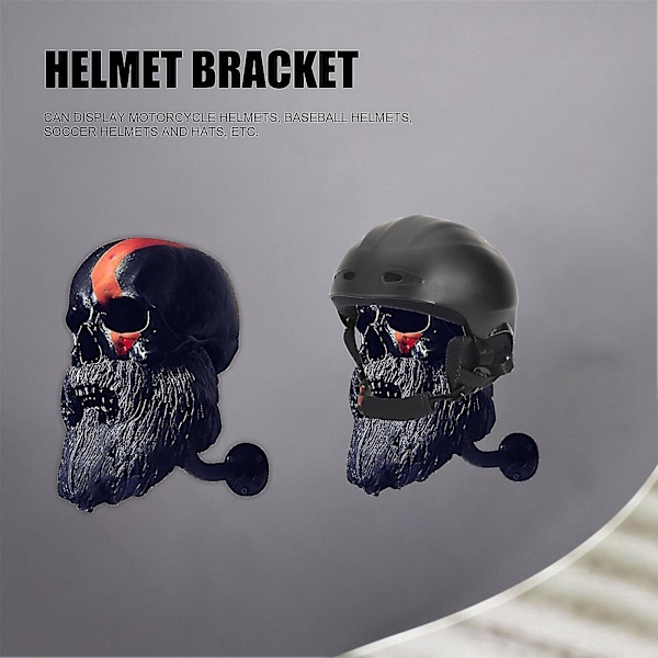 Hjelm Stativ i Skalleform Resin Hatte Motorcykel Hjelm Holder Stativ Til Hjemmet A