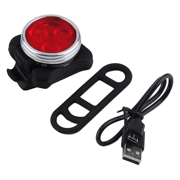 Sykkel Lys 3 LED 4 Moduser Hode Foran Bak Baklys USB Lading