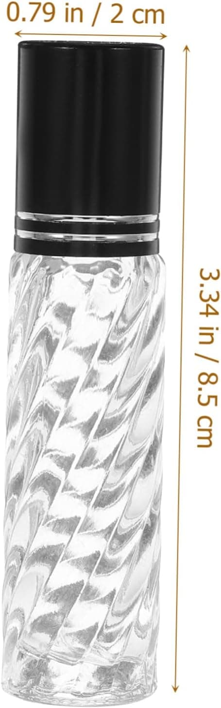 10 st 10 ml glasflaskor med roll-on för eteriska oljor och parfym, slumpmässig färg, sned korn, resevänlig