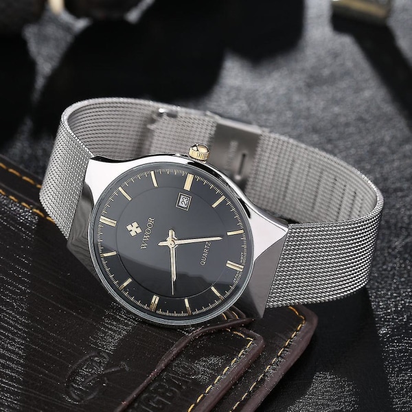 Wwoor Super Thin Simple Waterproof Quartz Watches Casual