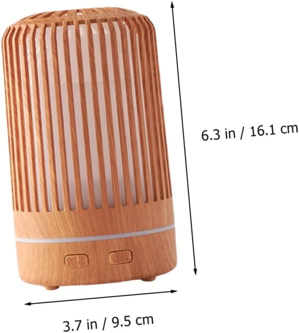 Luftfugter med træåre-aromaterapi, lydsvag drift med farverigt LED-lys