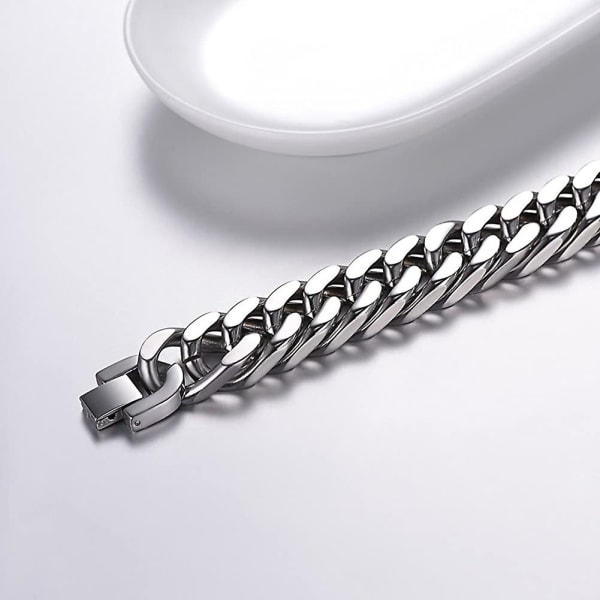 Armband för män i rostfritt stål / 18k pläterat / Curb Chain Armband
