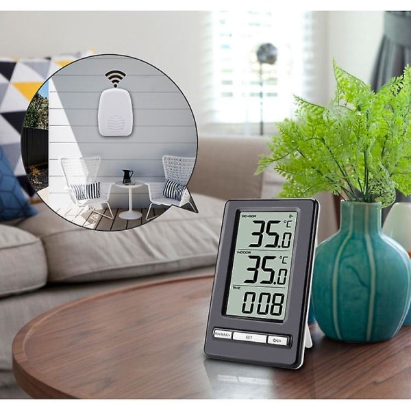 Hygrometer Fuktighetsmätare, Trådlös Inomhus Utomhus Termometer Med 1 Fjärrsensor