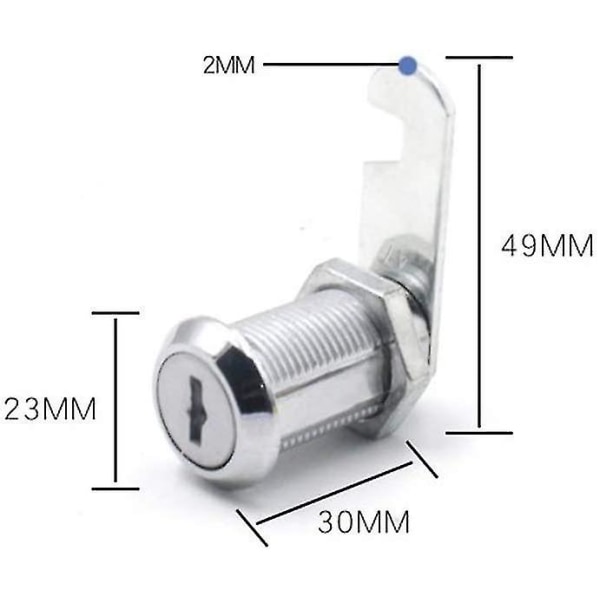 5 stk. Postkasse Låsecylinder Sikkerhedsskuffe Lås 30mm