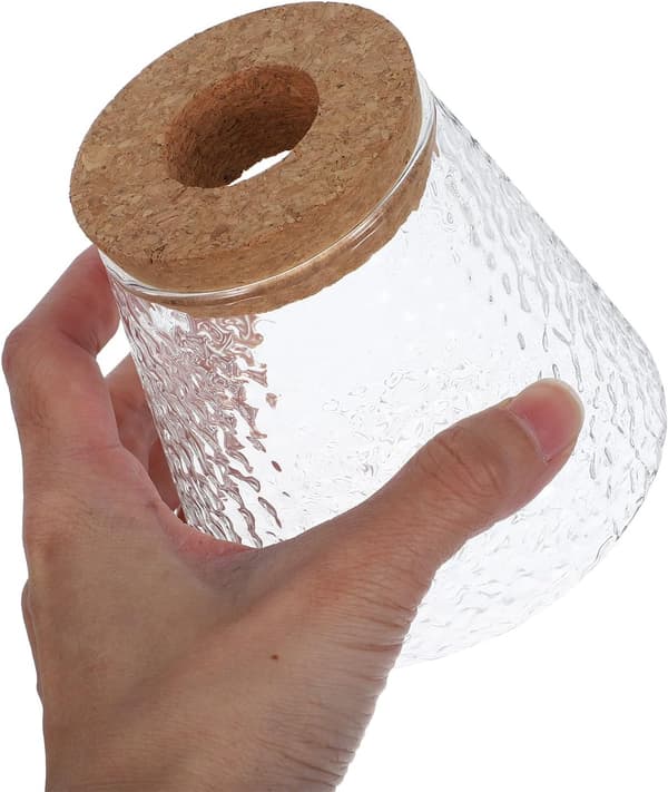 3 st. hydroponiska vaser i glas för växter, 400 ml vardera med korkpropp