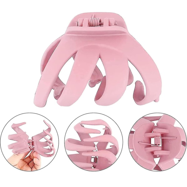 3 Stk Store Blæksprutte Hårklemme, Klassisk Stærk Hold Spider Claw Hårklips
