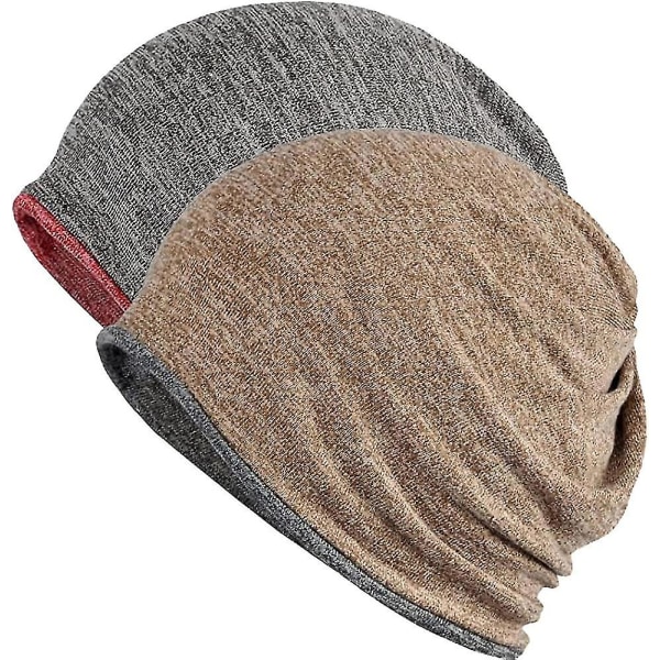 Mænds & Kvinders Bomulds Casual Beanie Blød og Let Løbe Beanie Voksen Kort Hat Kemisk Hat Casual Hat Red*brown