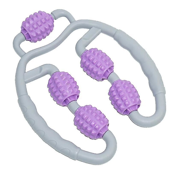 Fitness-vaahtomuovipyöräjalkahieronta - Lihasrentoutuspyörä - Vasikan hierontarulla Purple Gray