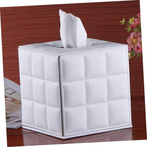 Læder Tissue Etui Tissue Box Holder til Bil Armlæn Cube Box Cover Holder