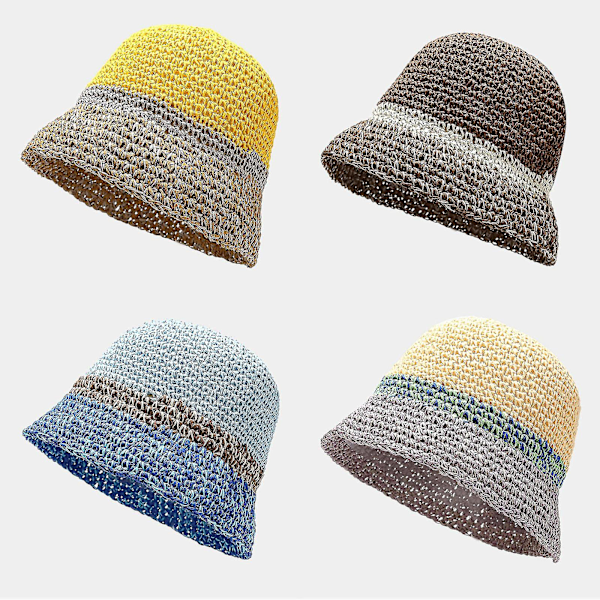 Kvinnors Virkad Bucket Hat Dam Outdoor Sport Fiskehatt För Kvinnor Casual Brown