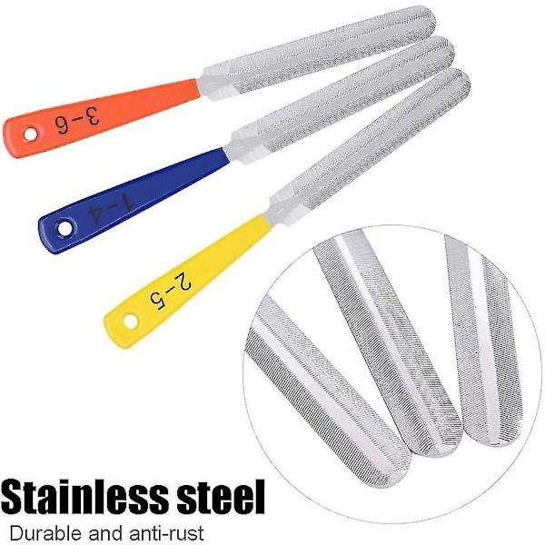 3-pack Gitarr Mutterfiler, Gitarr Bandfiler, Brygga, Mutter, Nagelfil, Ersättningsverktyg