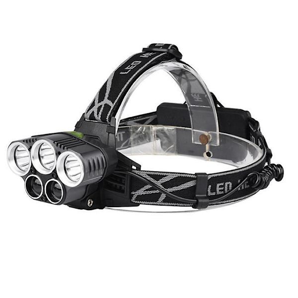 Latautuva otsalamppu, 5 LED-valoa 6 tilaa, USB-latautuva vedenkestävä taskulamppu leirintään