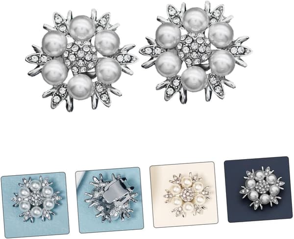 Elegante skoklips Perle Rhinestone Jentesko DIY-pynt til fest Avtakbar