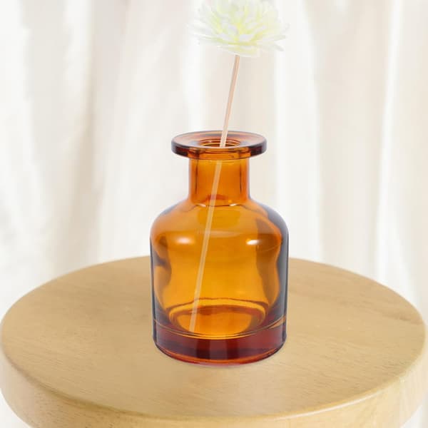 Tomma påfyllningsbara glasdiffuserflaskor 2-pack 150 ml bärnsten, cylinderformade eteriska oljehållare