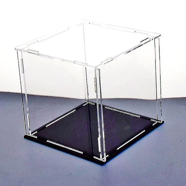 30cm Perspex Akryl Displaykasse H-boks Plastbase Støvfri Figur Trofæ