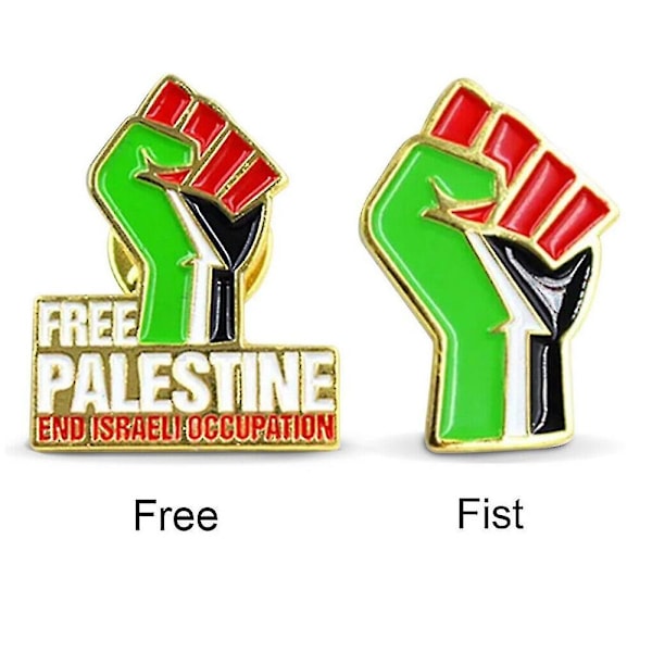 Palestina Flagga Färgad Näve Metall Badge Nål Badge Lapel Flagga Badge-fri Palestina Fist