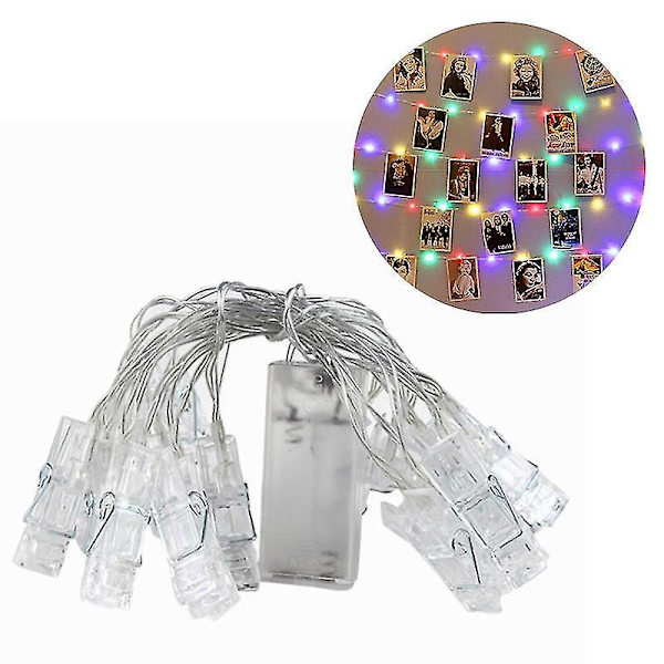40 LED-fotoklämmor Strängljus Batteridriven Jul Hem