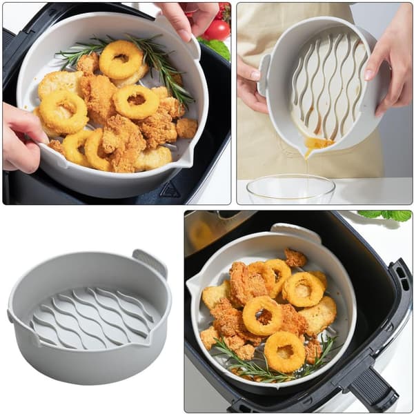 Silikon Air Fryer Foder Matta för Matlagning och Bakning, Non-stick Silikon Grytbricka Vikbar Design