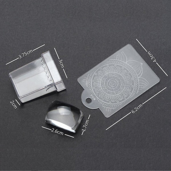 2stk Transparent Stamp Nail Art Silikone Stempelskraber
