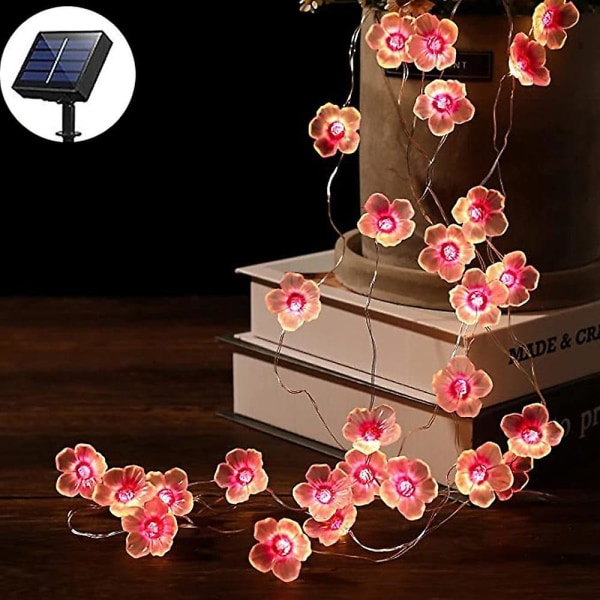 Solcellsdrivna Körsbärsblomstringar Strängljus 4m 40led Utomhus Vattentät