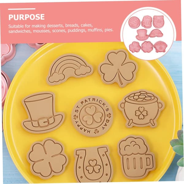 8st Lövformade Kakformar Bakform Rosa Pp St Patrick's Day Bakaccessoar