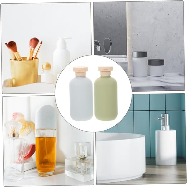 2 st resevätskebehållare påfyllningsbara schampo- och lotionflaskor 300 ml