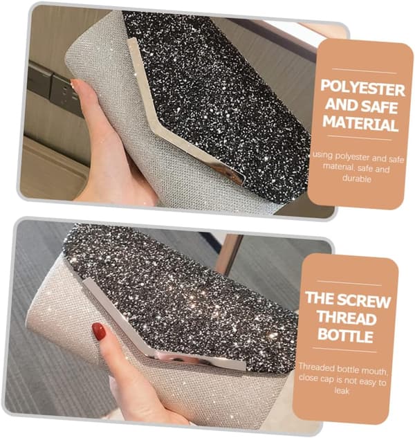 Elegant krystallkjede aftenveske for kvinner, polyester og ABS-materiale, passer til telefon og småting