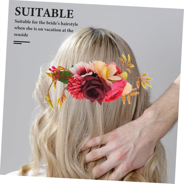 2 stk. Blomsterhårsidekam til brud Elegant hårklipsdekorasjon