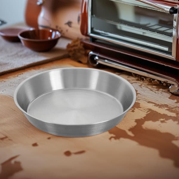 Rundt snackskab til kæledyr, non-stick, skridsikker, rundt bagefad i rustfrit stål, stor bageplade