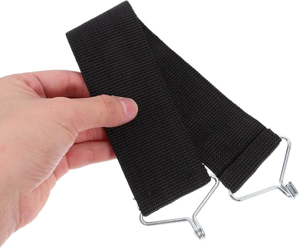 3 stk. sorte nylon liggestolsudskiftningsstropper til forstærkning af klapstole, kraftige elastikbånd