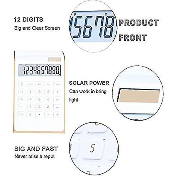 Lommeregner Slank Elegant Design Dobbelt Strømforsyning Desktop Solenergi