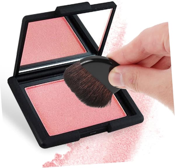 Makeup Blush Børste Kvinder Kompakt Pudderbørste Bløde Nylonbørster Bærbar Ansigts Pudder