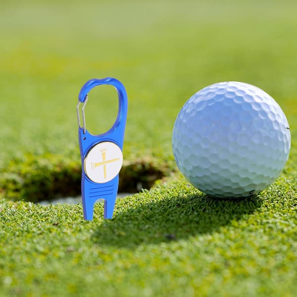 Bærbart golf-divot-reparationsværktøj med boldmarkør, græsgreb i aluminiumslegering
