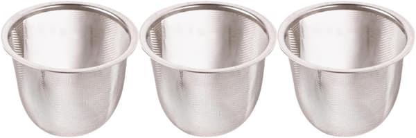 3 stk. tefilter i rustfrit stål til tekande, kaffefilter, enkelt og generøst design, nemt