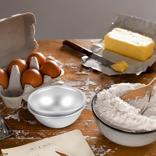 10 stk. bageformssæt i aluminiumslegering med halvkugleform og non-stick overflade