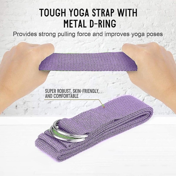 Cork Yoga Block 2 Pakke Eva Foam Yoga Block Sett med 2 Yoga Block med stropp, Yoga klosser med stropp, Yoga blokk Yoga kloss Yoga Cube Stretch Blocks Stre