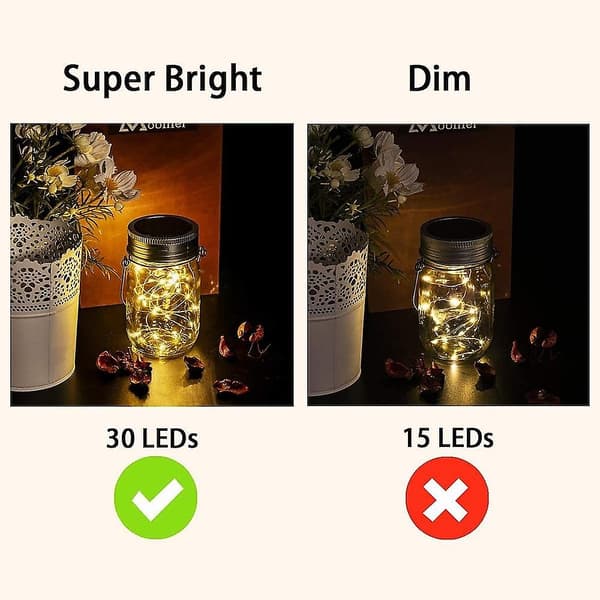 2 stk Solcelledruer med 30 LED-lys, utendørs