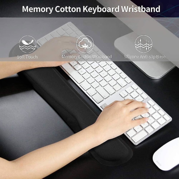 Ergonomisk musematte Håndleddsstøtte tastatursett Sklisikkert