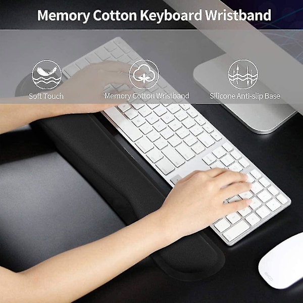 Ergonomisk Musmåtte Håndledsstøtte Tastatur Sæt Skridsikker