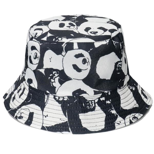 Avslappnad Fiskehatt All-match Cartoon Panda Bucket Hat För Vandring Camping B