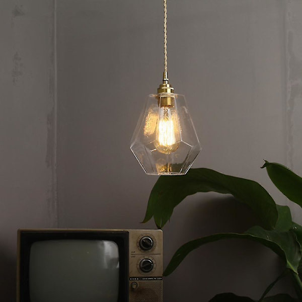 17cm Mässing Glas Chandelier E27 Utan Glödlampa
