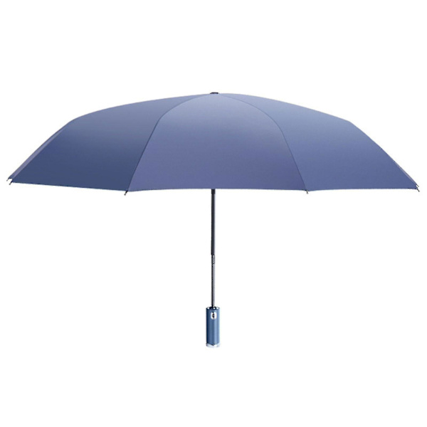 Automatisk Foldbar Paraply med Indbygget LED-Lys 10 Ribber Regn Og Sol Paraplyer Til Regnfulde Solrige Dage Natlig Udendørs Rejsebrug