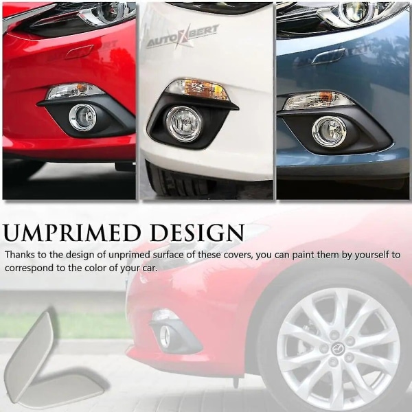 2x Front Bumper Strålkastartvättmunstycke Skydd för Mazda 3 Axela Bn Bm 2014-2016 Strålkastare Spraymunstycke Oprimat Lock Biltillbehör Right