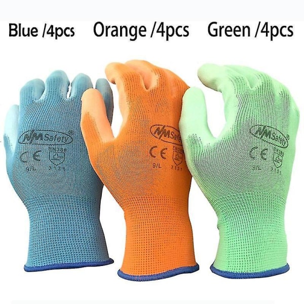 12 par Nmsafety Arbetsvantar Nylon PU Nitrilbelagda