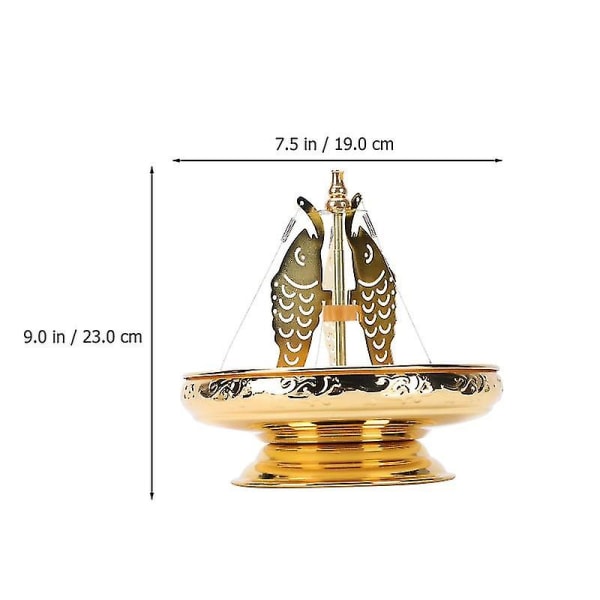 1 stk Dekorativ Røgelse Spole Bakke Myg-afvisende Røgelse Æske Med Låg Guld