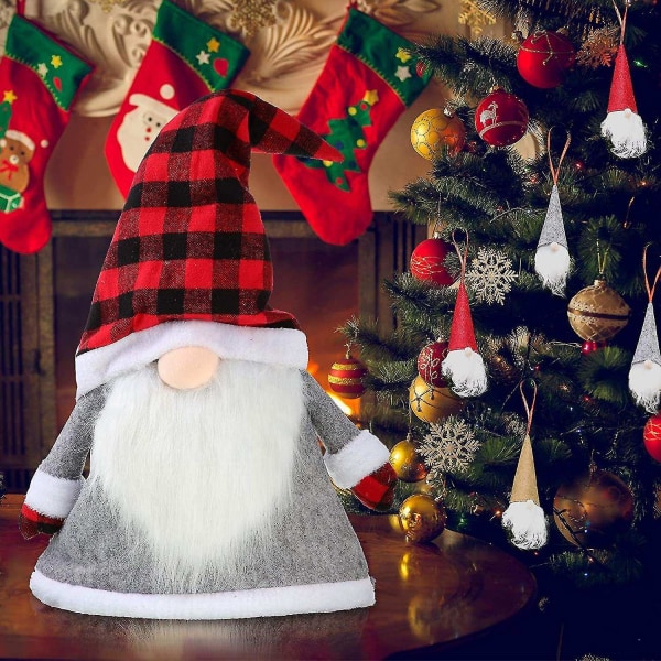Plysj julenissen Gnome hatter Julealve ornamenter