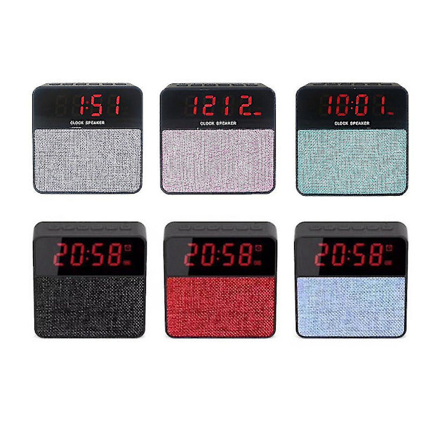 JT2605 Trådlös Bluetooth-högtalare LED-väckarklocka Handsfree