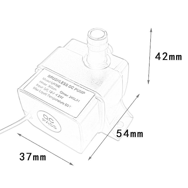 Högpresterande QR30E DC 12V 4.2W Vattentät Borstlös Pump