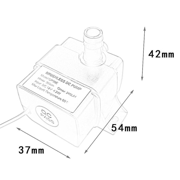 Tehokas QR30E DC 12V 4,2W vedenpitävä harjaton pumppu