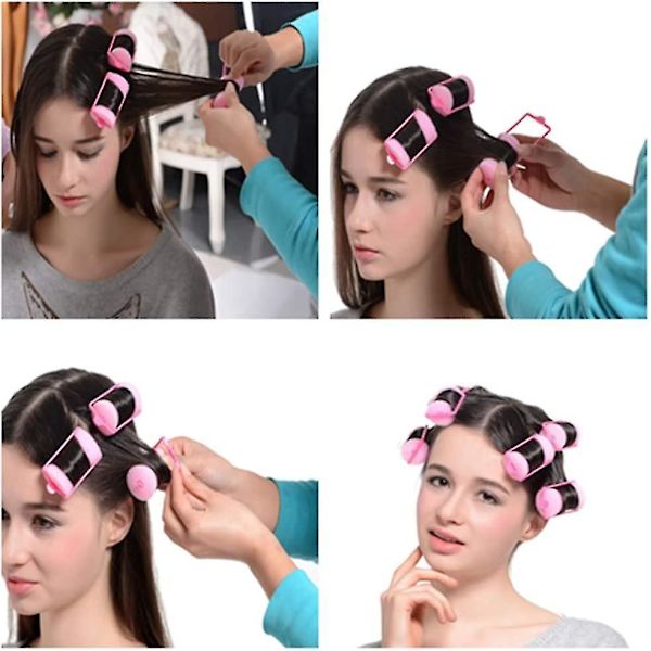 Skum Svampe Hårruller Rosa Hårruller Bløde Svampe Krøllejern DIY Hårstyling Hårpleje Værktøjer